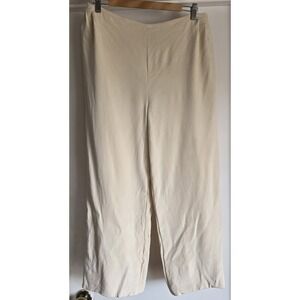 Alan Austin Women's Cream Pants 32W 25 Inseam Made in Italy